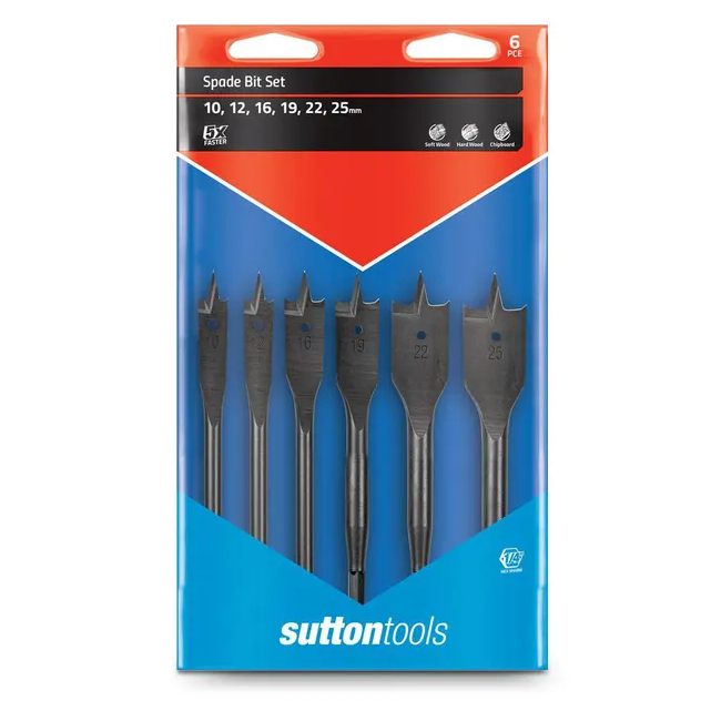 Sutton 6PC 10-25MM D501 Supabore Spade Bit Set D501SS6W