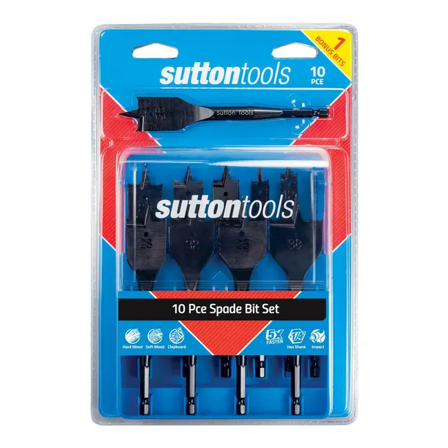 Sutton 10PC 10-38MM D501 Supabore Spade Bit Set D501SS10