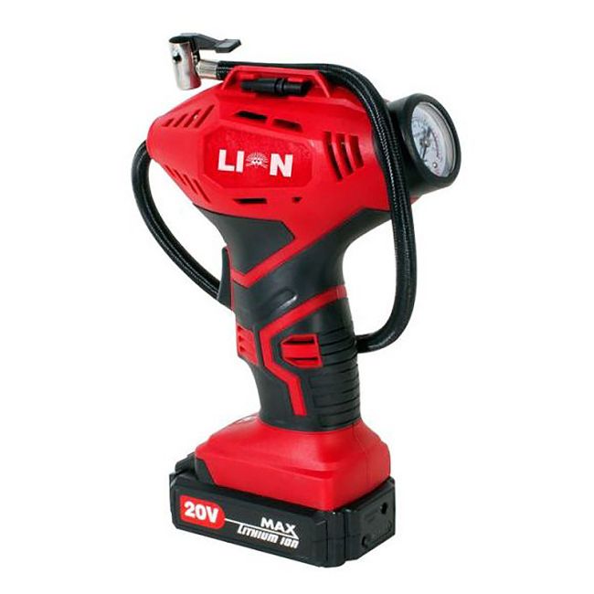 LION LA061HL Air Compressor Cordless 20v Li-Ion Inbuilt LED Tyre Pump LA061HL