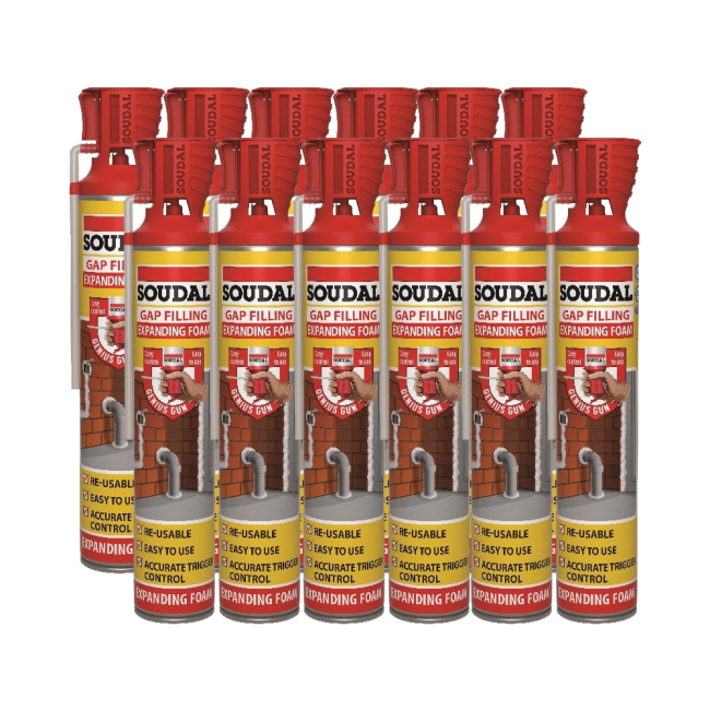 Soudal 750ml Gap Filling Expanding Foam Champagne 12 Pack 134843-12PC