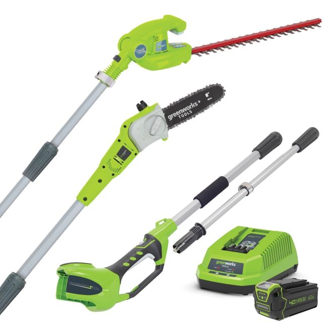 Greenworks 40V 4.0Ah 2in1 Pole Saw and Hedge Trimmer Kit 1300607AU-Kit-4
