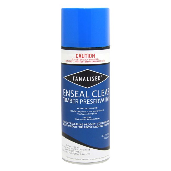 Tanalised Timber Preservative Spray 300 Grams End Cut Resealing ENSEAL CLEAR