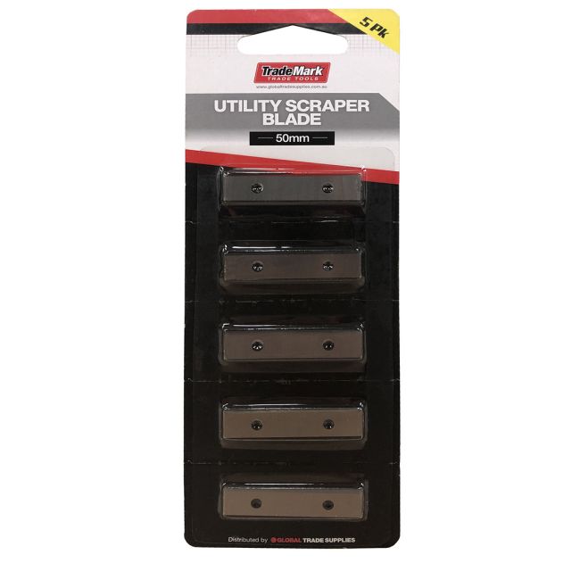 TradeMark Utility Scraper Replacement Blade 50mm 5 Piece Tungsten Carbine SC12