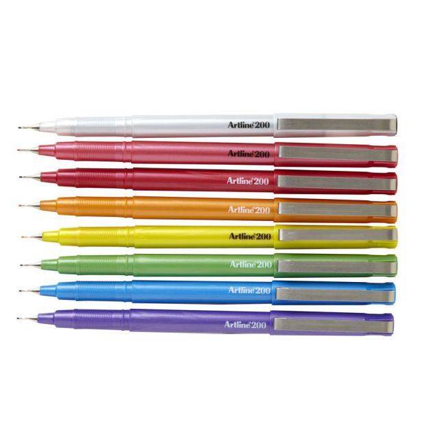 Artline Pens 8 Piece Artline 200 0.4mm GLOSSY COLOURS EK-200CC/8WN