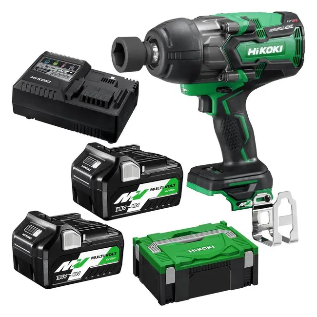 HIKOKI 36V 1/2" MultiVolt 2.5Ah/5.0Ah Impact Wrench Kit WR36DB(HRZ)