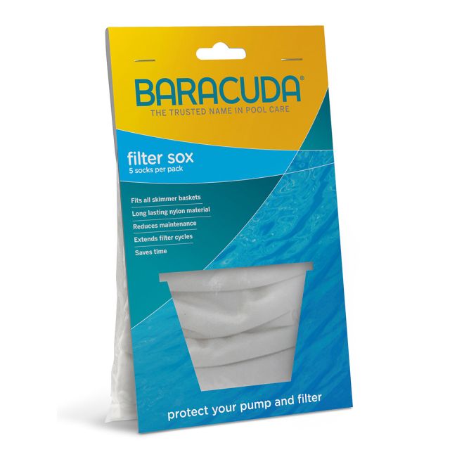 Baracuda Pool Filter Sox 5 Piece Fits All Skimmer Baskets Sock H0518600