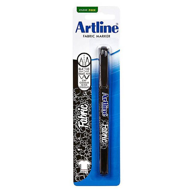 Artline EK-7541 Fabric Marker 1 Piece BLACK 0.4/1.0mm Nib Sizes