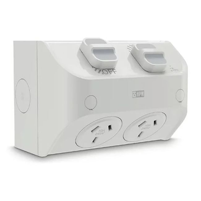 HPM RWL777MG Powerpoint Aqua Life 10Amp Double Surface Mount Waterproof RWL777MG