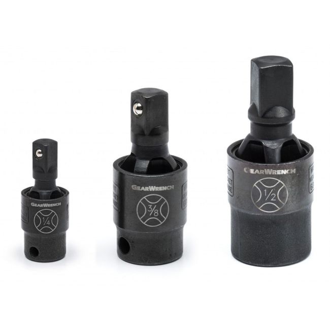 GearWrench Pinless Impact Universal Joint Set 3 Piece 1/4", 3/8" & 1/2"Dr 84960
