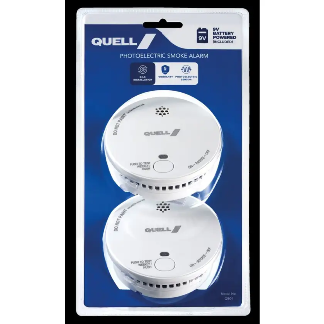 Quell Q501 Photoelectric Smoke Alarm 2 Pack 140053