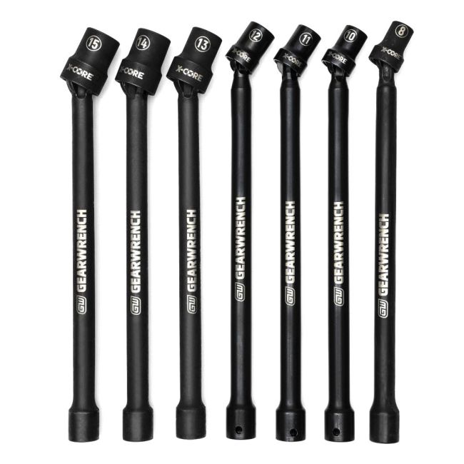 GearWrench Pinless Impact Universal Joint Extension Set 7 Piece 3/8"Dr 8-15mm 84980