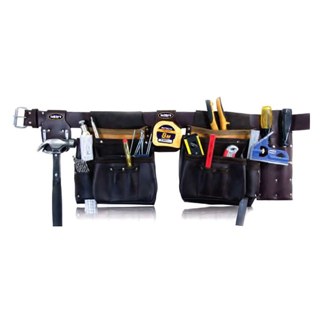 BuildPro LW31015 Tool Apron 15 Pocket Brown Leather LW31015