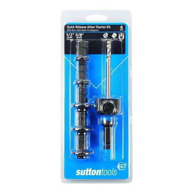 Sutton 6 Piece Quick Release HSS Pilot Drill & Adaptor Starter Set 
