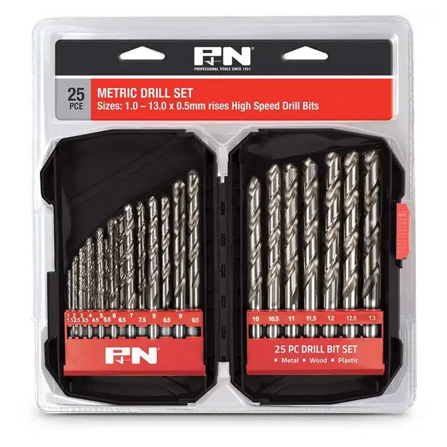 P&N 25 Piece 1-13mm Metric HSS-Bright Jobber Drill Bit Set 166044642