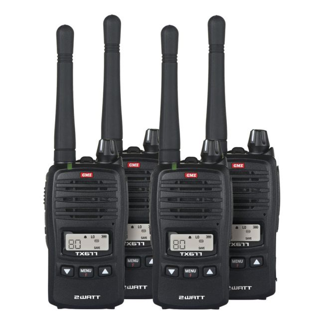 GME CB Radio 2 Way Walkie Talkie 2W UHF Transceiver TX677QP 4 Piece DC9050