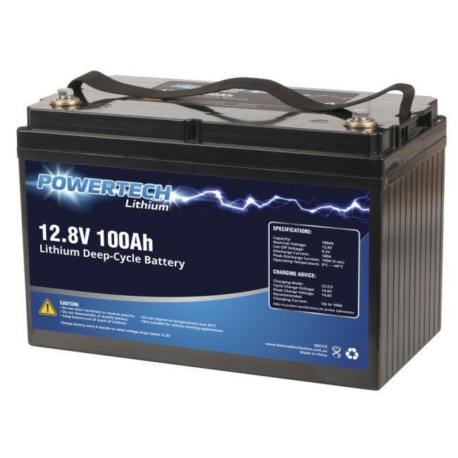 Powertech Deep Cycle Battery 12.8V 100Ah Lithium SB2215