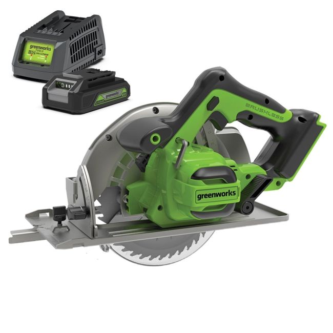 Greenworks 24V 2.0Ah 7.25" Brushless Circular Saw Kit 1500907AU-Kit-2