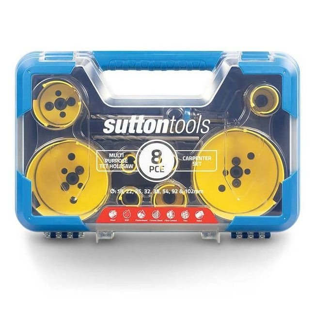 Sutton 19-102mm TCT Multi-Purpose Holesaw Set for Carpenters - 8 Piece H127MP6