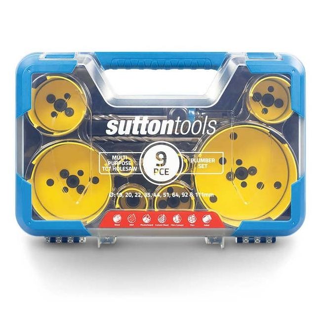 Sutton 19-111mm TCT Multi-Purpose Holesaw Set for Plumbers - 9 Piece H127MP7