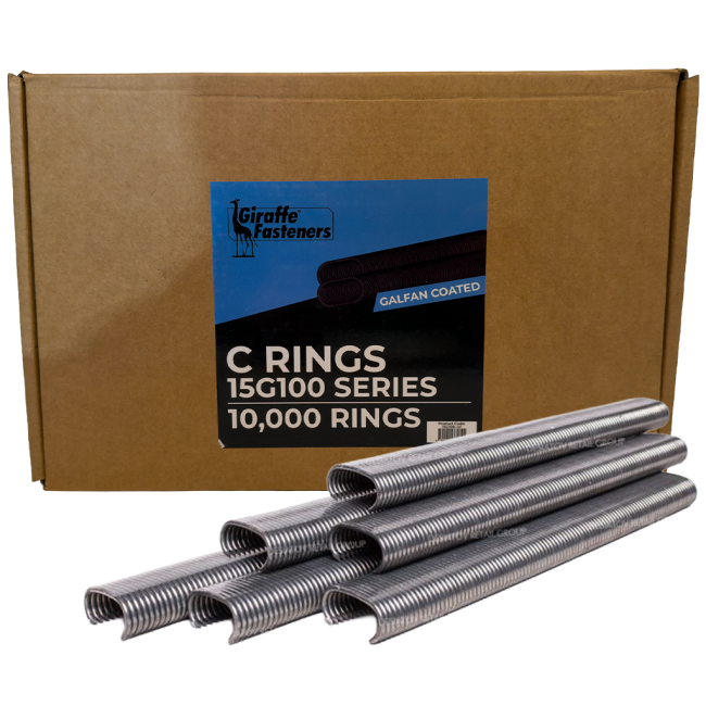 Giraffe Hog C-Rings Galfan Coated Suits TTR8100 10,000PK 15G100-GF