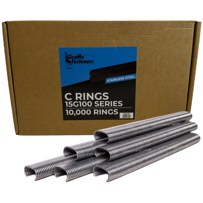 Giraffe Hog C-Rings Stainless Steel Suits TTR8100 10,000PK 15G100-SS