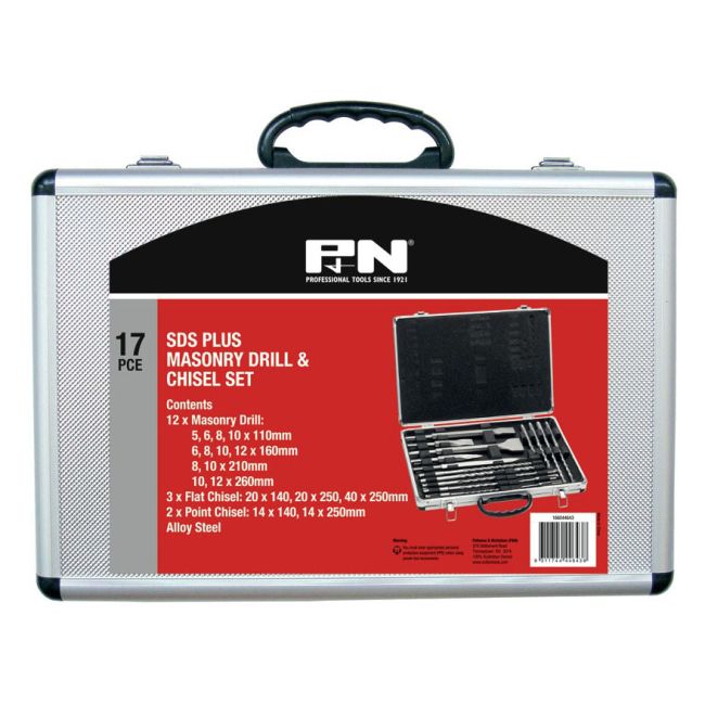 P&N 166044643 Drill & Chisel Set SDS Plus 17 Piece 166044643