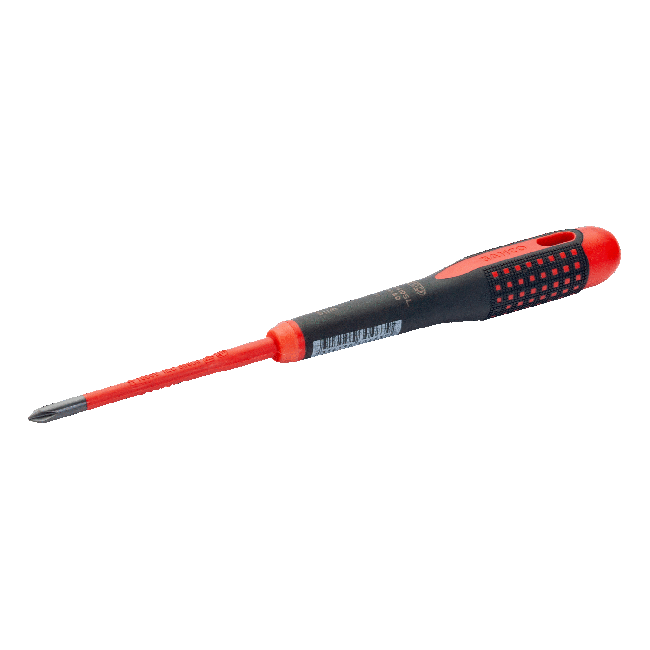 Bahco ERGO handled Slim Line 1000v insulated screwdriver - Phillips Head PH2 -blade length 100mm BE-8620SL