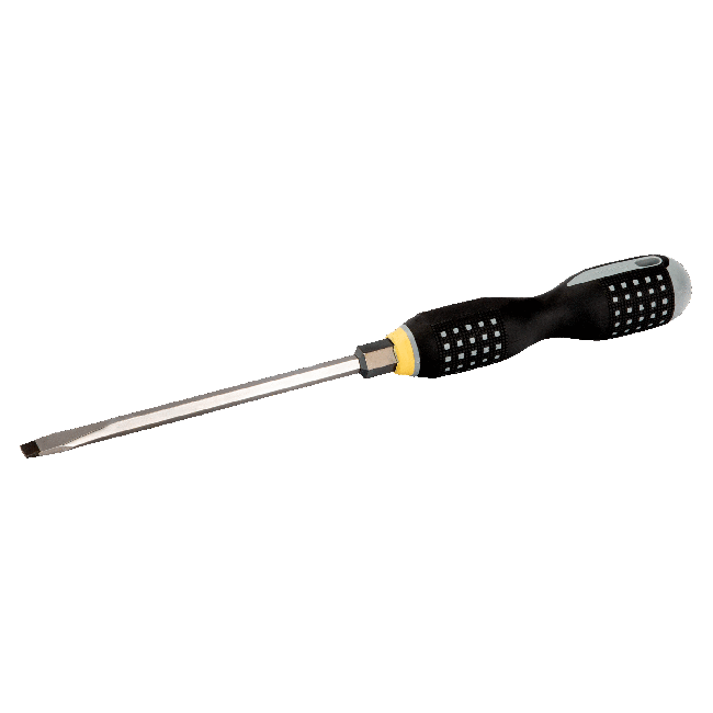 Bahco ERGO handled Screwdriver, slotted head, flat tip, 247mm, blade125mm, tip 8.0mm BE-8160