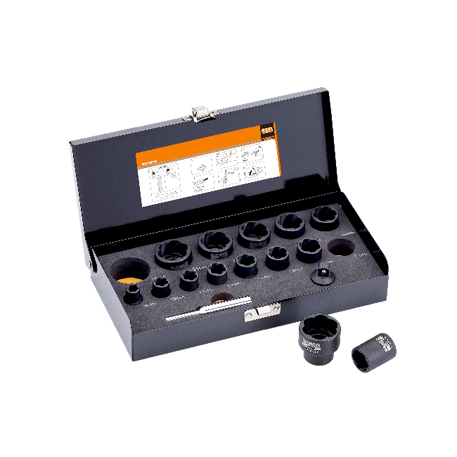 Bahco Twist Socket Set 16 piece, 3/8" & 1/2" drive BWTSP16