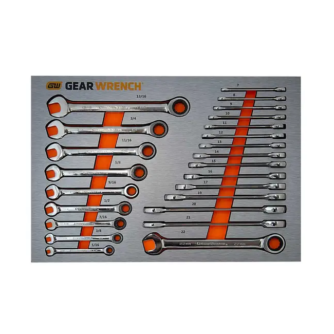 Gearwrench 24 Piece EVA Tray Ratcheting Wrench Set Metric/SAE 83990N