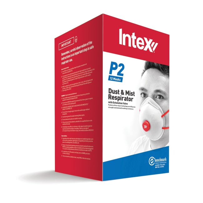 Intex ProtecX P2 Dust & Mist Masks 12 Pack S8822