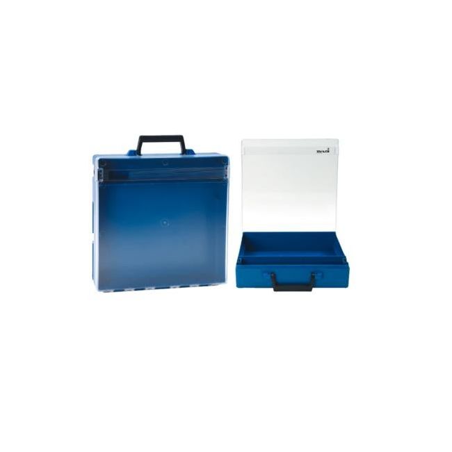 Wattmaster RolaCase Case 2 Compartment 370mm x 370mm x 85mm Blue With Clear Lid WATRC002CL