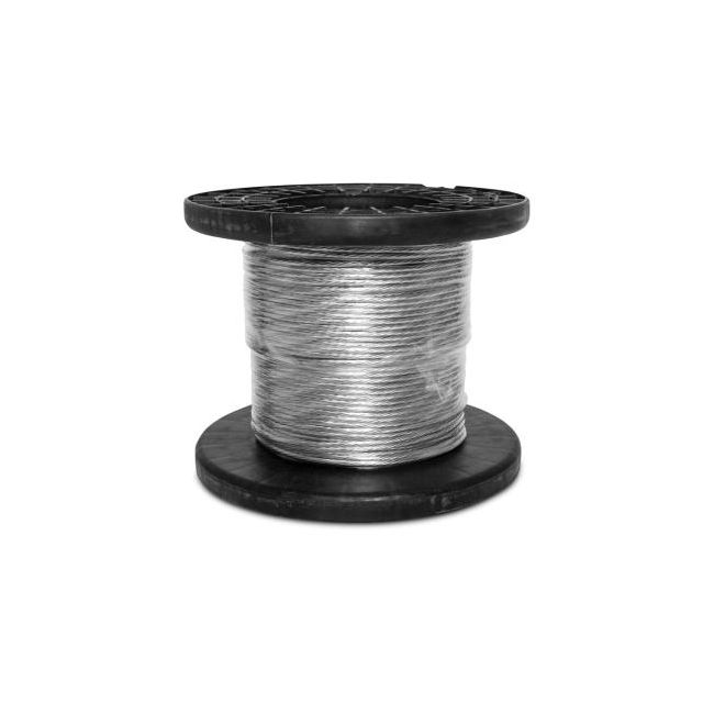Wattmaster Catenary Wire Galvanised Zinc Plated Stranded 7/1.25mm Length 180m Drum WATCW7125D