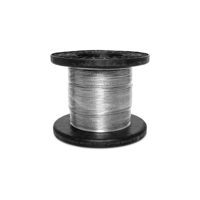 Wattmaster Catenary Wire Galvanised Zinc Plated Stranded 7/1.09mm Length 180m Drum WATCW180D
