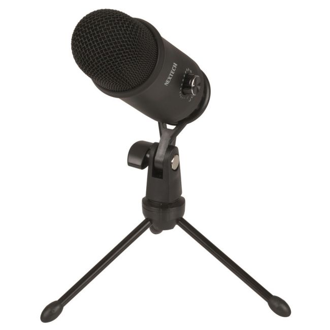 NexTech AM4136 Microphone USB Streaming Adjustable Metal Tripod AM4136