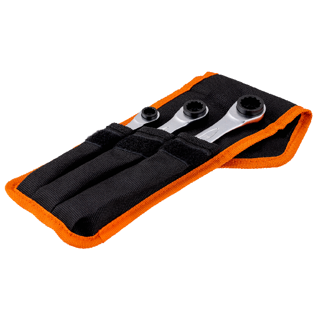 Bahco S4RM/3T 4-in-1 Ratcheting Ring Wrench Set - 3 Pcs/Pouch
