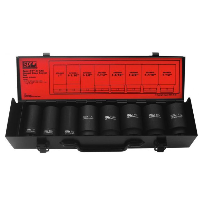 SP Tools Deep Impact Socket Set 8 Piece 3/4"Dr Sae 6Pt SP20425