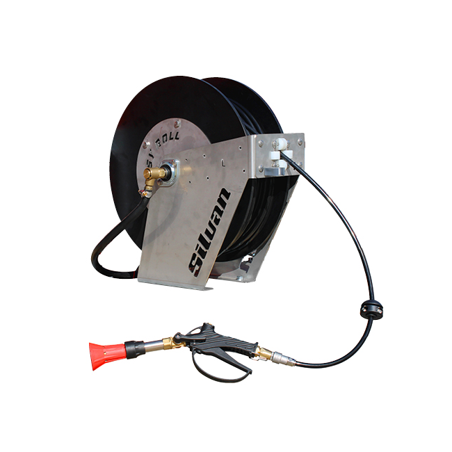 Silvan 50M Easyroll Retractable Hosereel & Atomiser Spraygun 180NL