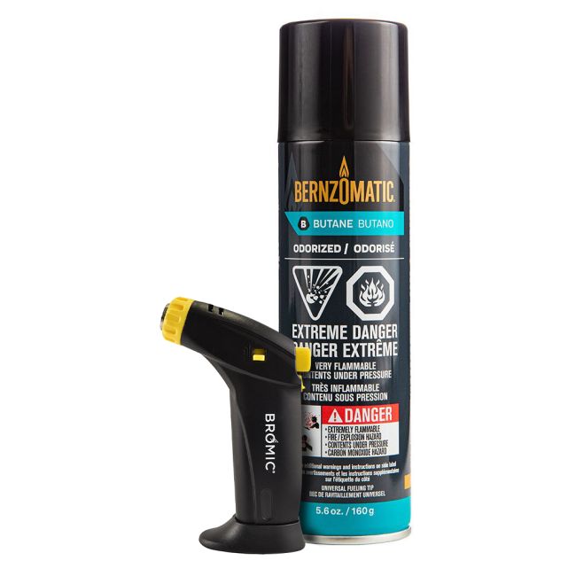 Bromic Pocket Blow Torch & Butane Combo Safety Child Lock Piezo Ignition 1811645-BF56