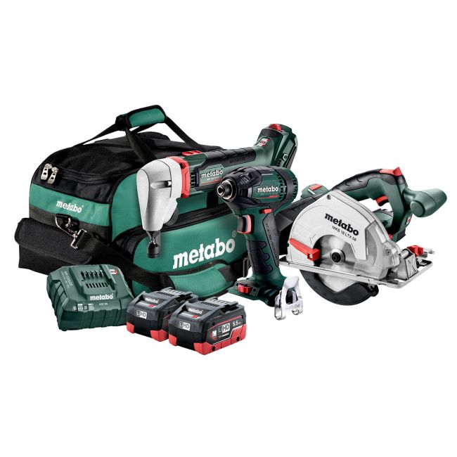 Metabo AU68307155 Cordless Tool Kit 3 Piece Brushless Nibbler Saw & Impact Driver AU68307155