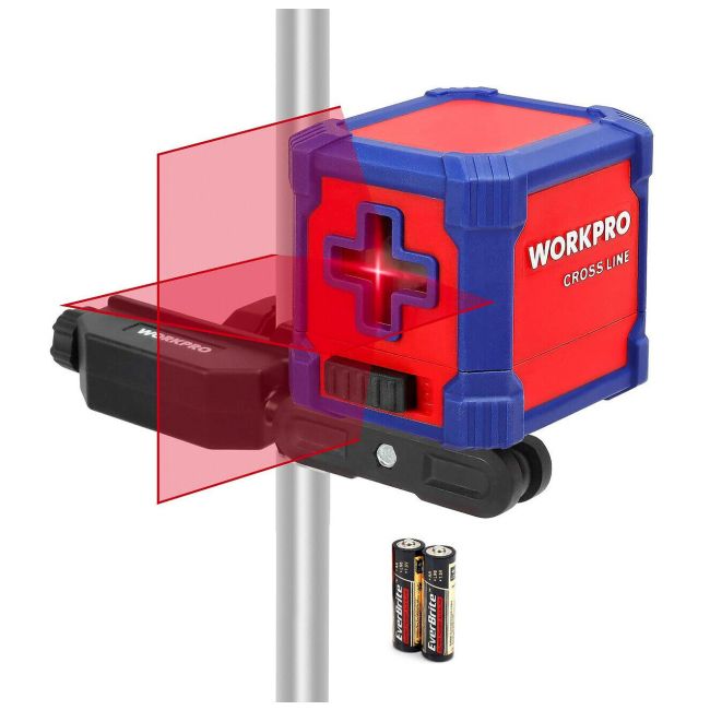 WorkPro Laser Level Self Leveling 10M CrossLine & Mount Quigo Cubix W90004