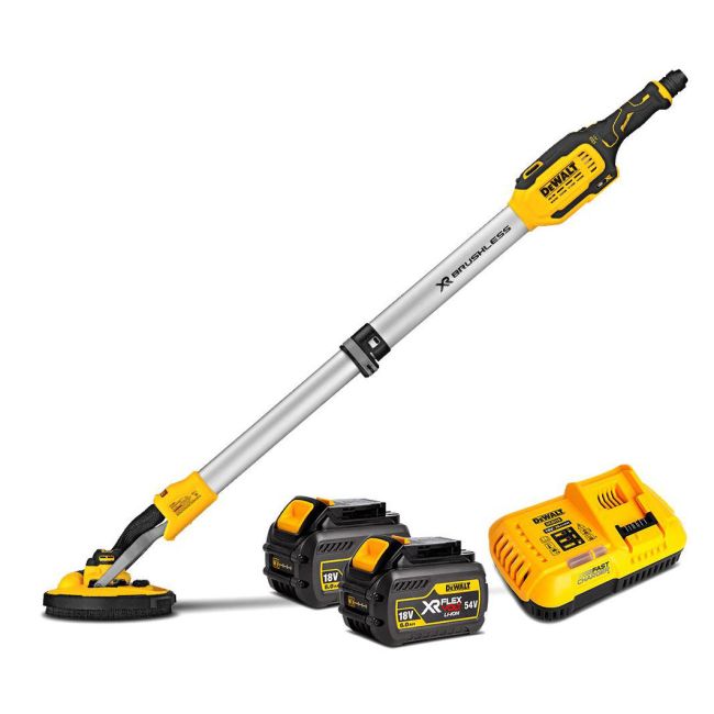 DeWALT 18V XR BRUSHLESS 225mm DRYWALL SANDER - 6.0Ah Kit DCE800T2-XE