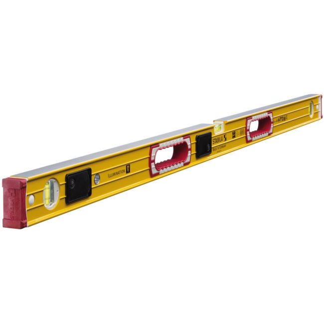Stabila 1200mm 3-Vial Hand Hole LED Light Trade Spirit Box Level 196-2LED/120 