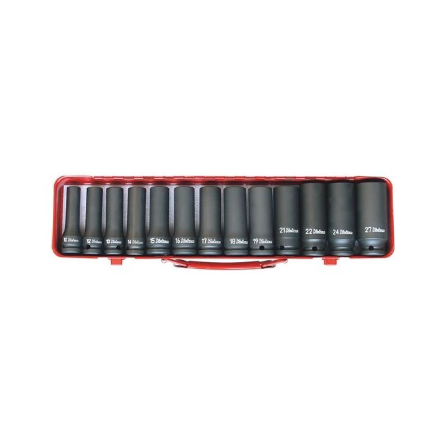Koken -6P 1/2" Drive 13 Piece Impact Deep Socket Set 10-27MM KO14208M