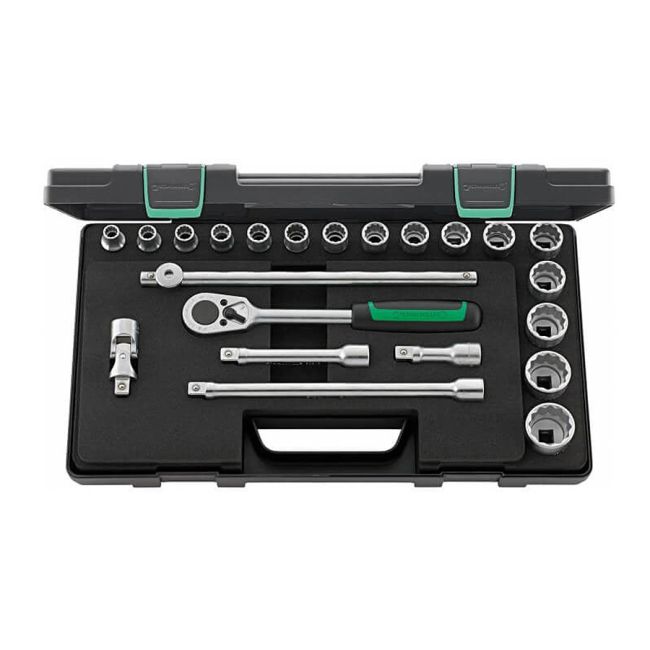 Stahlwille 96031447 Socket and Accessory Set 22 Piece 1/2"Dr 10-32mm SW50/16/6 96031447