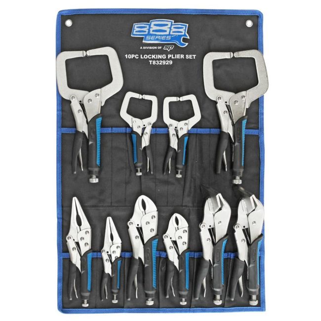888 Tools Locking Plier & Weld Clamp Kit MEGA 10 Piece T832929