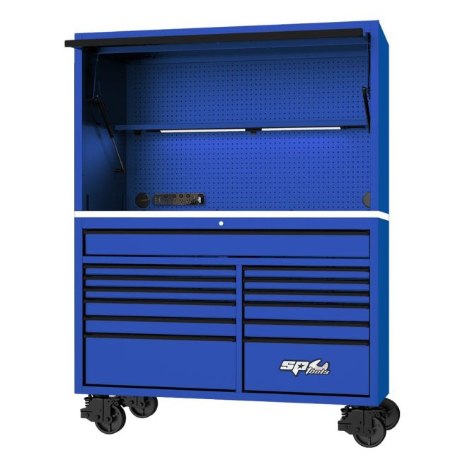 SP Tools Roller Cabinet Power Top Hutch 59" Usa Blue/Black SP44740BL