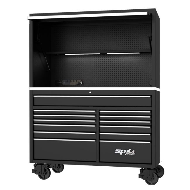 SP Tools Roller Cabinet Power Top Hutch 59" Usa Black SP44740