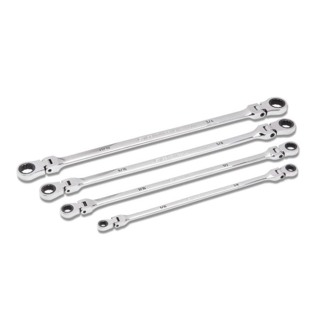Gearwrench 4 Piece 90-Tooth 12 Point SAE GearBox Double Flex Ratcheting Wrench Set 86831 