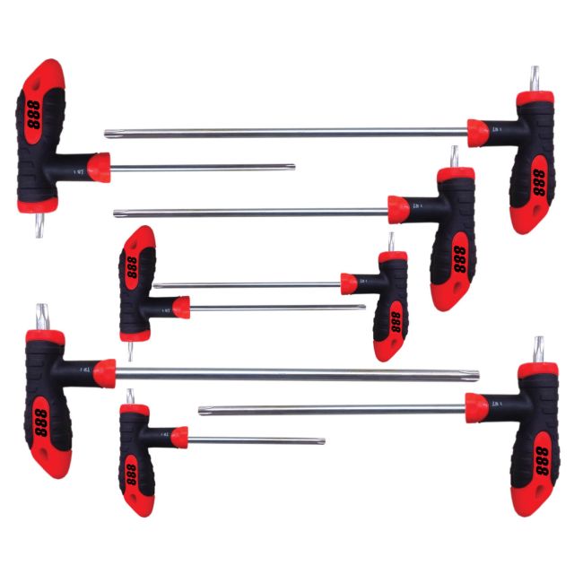 888 Tools T834708  Hex Allen Key T-Handle Set 8 Piece TORX HEXKEY T834708